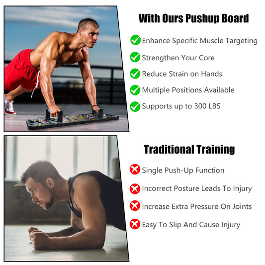 Multifunctional Push Up Board Training Equipment With 15 Fitness Accessories Pilates Bar Resistance Band Roller Wheel Full Body Workout Home Gym Equipment
