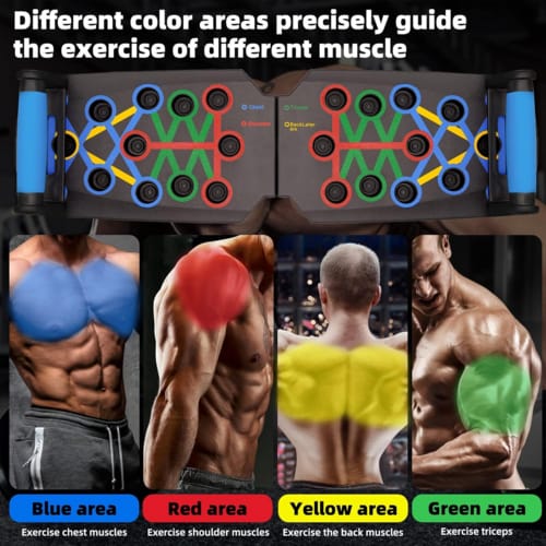 17-in-1 Premium 30-Hole Push-Up Board Set – Ultimate Home Gym Equipment with Resistance Bands for Full Body Workout, Correct Posture & Wrist Protection