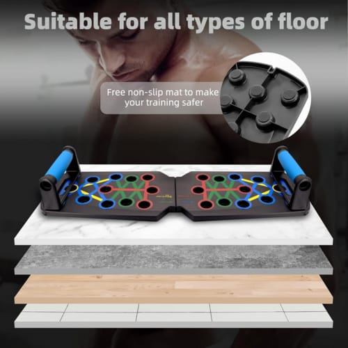 17-in-1 Premium 30-Hole Push-Up Board Set – Ultimate Home Gym Equipment with Resistance Bands for Full Body Workout, Correct Posture & Wrist Protection