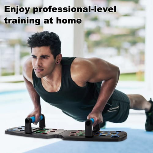 17-in-1 Premium 30-Hole Push-Up Board Set – Ultimate Home Gym Equipment with Resistance Bands for Full Body Workout, Correct Posture & Wrist Protection