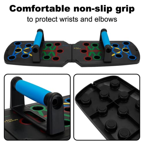 17-in-1 Premium 30-Hole Push-Up Board Set – Ultimate Home Gym Equipment with Resistance Bands for Full Body Workout, Correct Posture & Wrist Protection